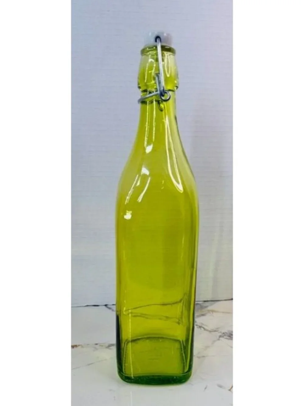 Beautiful Green Glass Bottle with Swing Top
